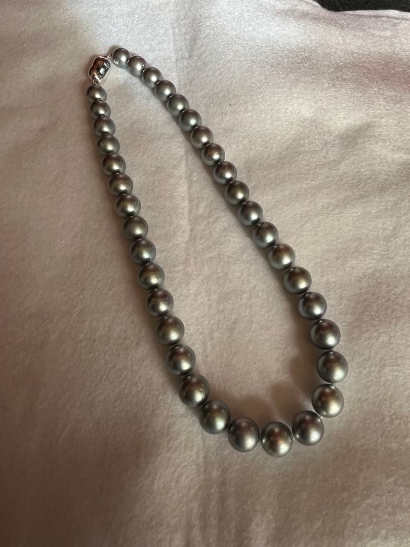 未使用　黒蝶真珠ネックレス　大粒　ショップチャンネル購入　保証書付ブラックパール