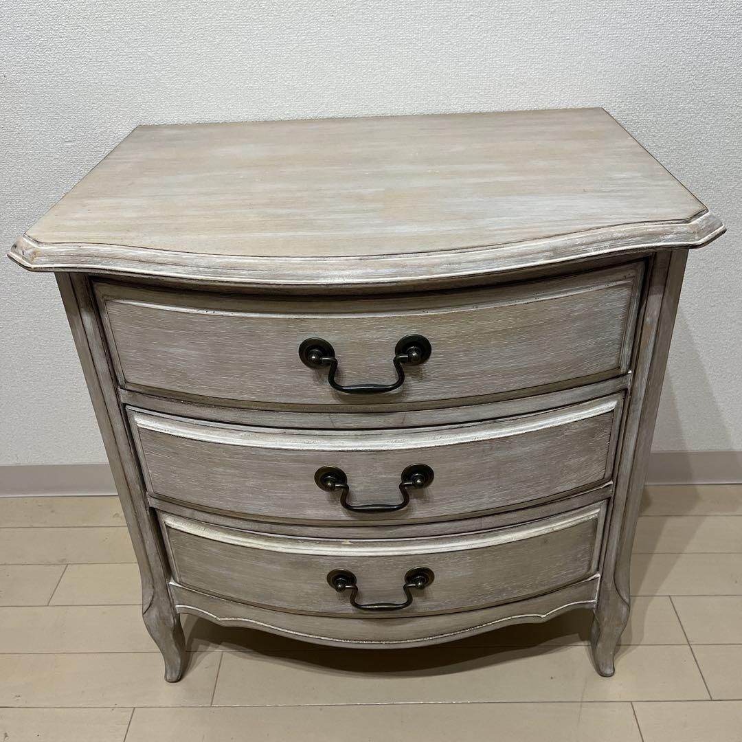 【送料込み】シャビーシック★アンティーク風★サイドテーブル★チェスト★白