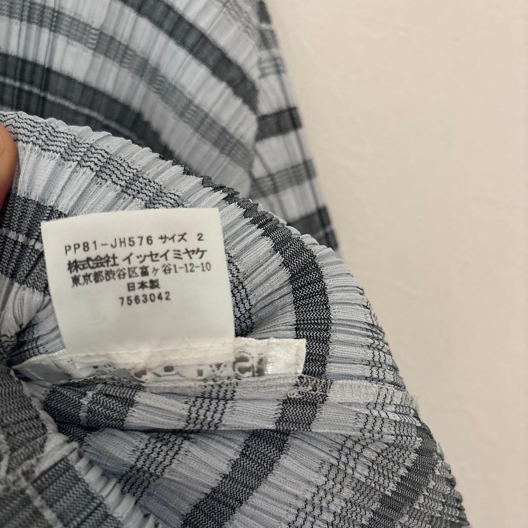 グレー系ストライプ ノースリーブロングワンピース