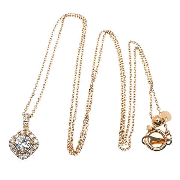 K18PG ダイヤ ネックレス 0.212ct H VVS2 3EXHC