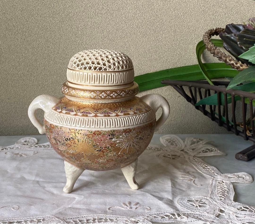 chat_noir＊香炉 薩摩 錦之 仁楓 アンティーク インテリア