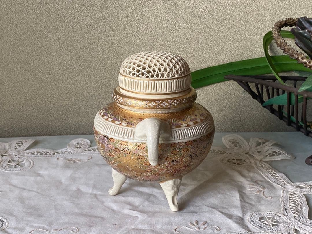 chat_noir＊香炉 薩摩 錦之 仁楓 アンティーク インテリア