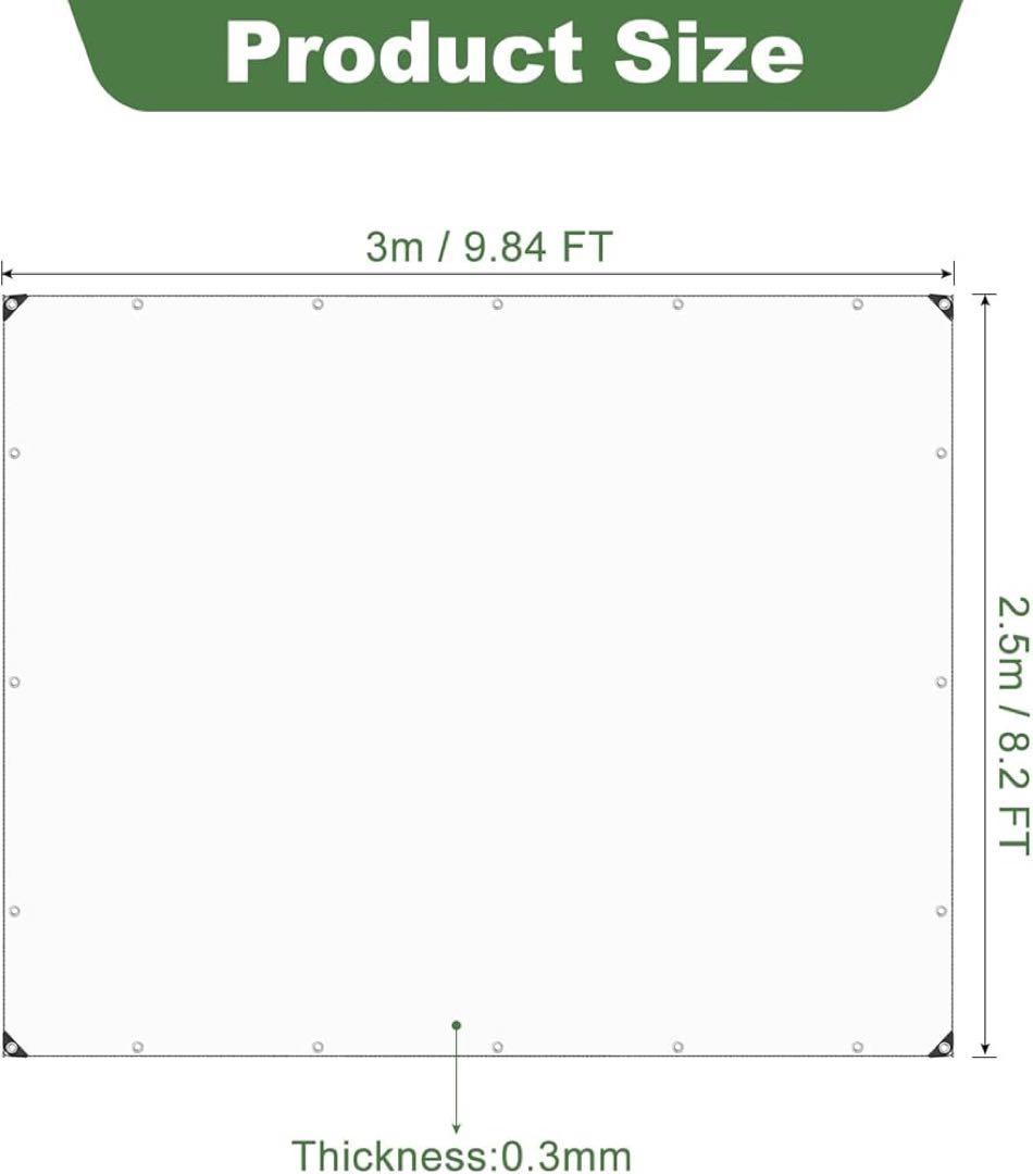 そ　クリアタープ 金属製　グロメット　結束ロープ防水 防塵 丈夫　3×2.5m