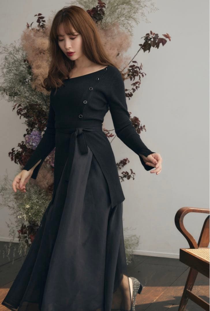 ワンピース Rib Knit Tule Skirt Set