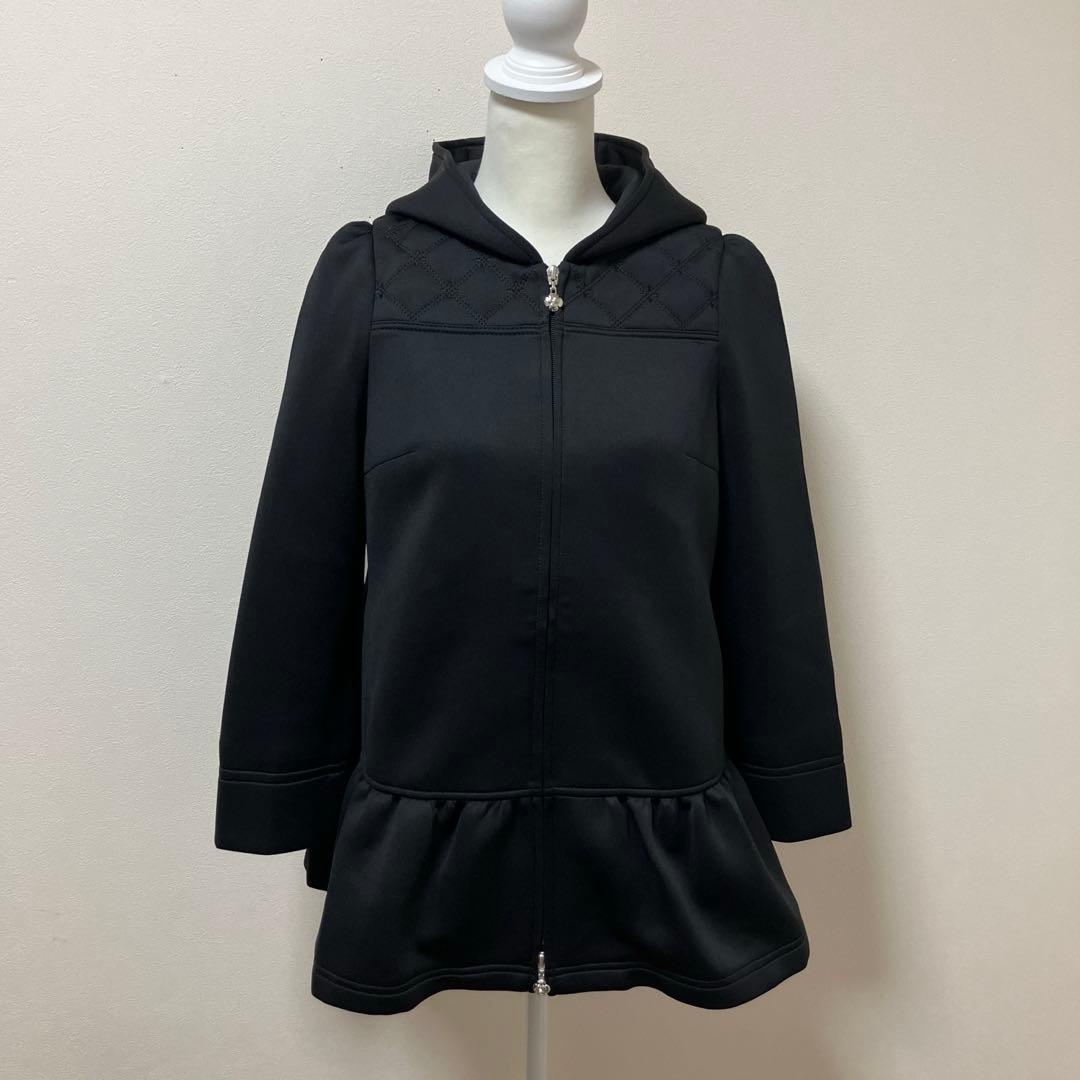 日本製　エムズグレイシー　パーカー　フード付き　ブラック　冬　可愛い　大人　上品