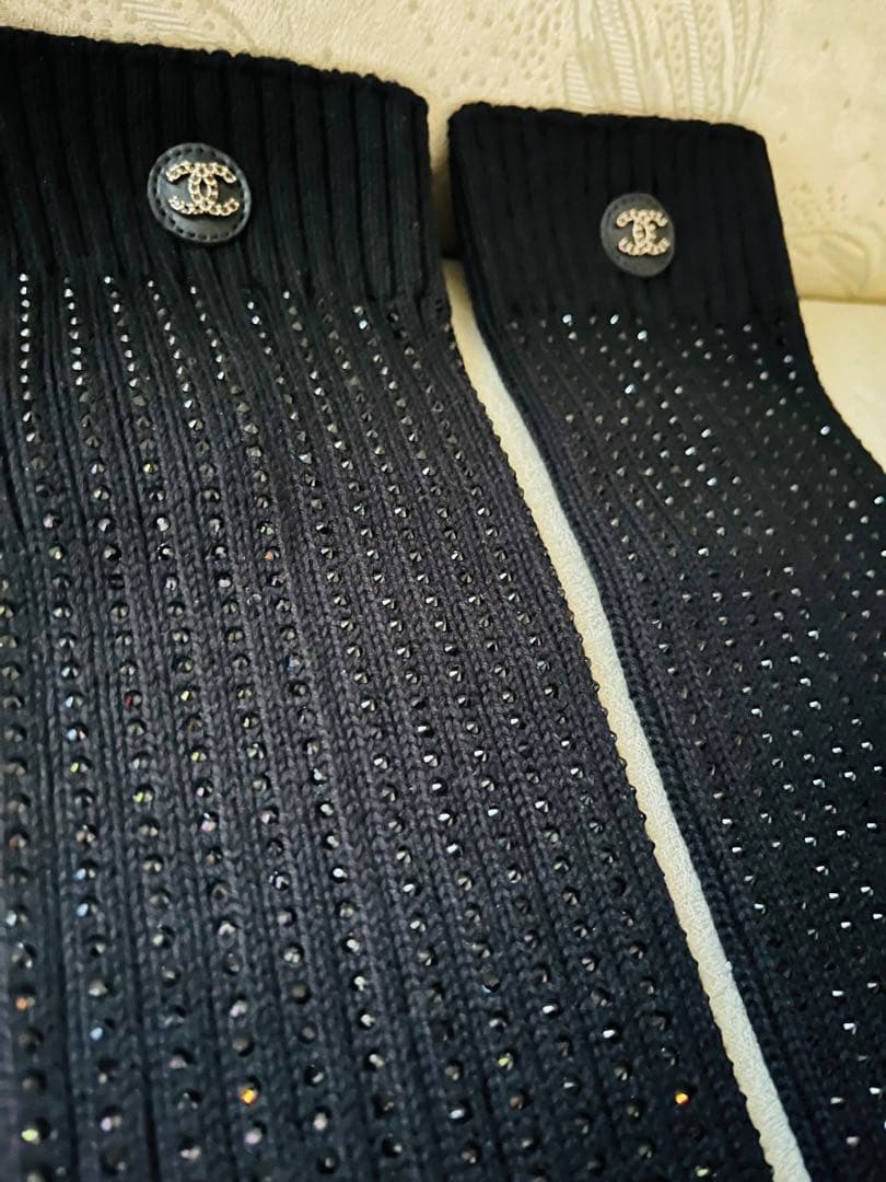 CHANEL シャネル　24C ゲートル　レッグウォーマー　ブラック　レア