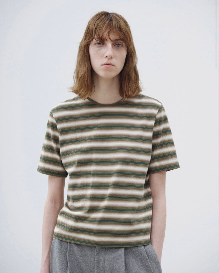 AURALEE オーラリーGRADIENT STRIPE JERSEY TEE