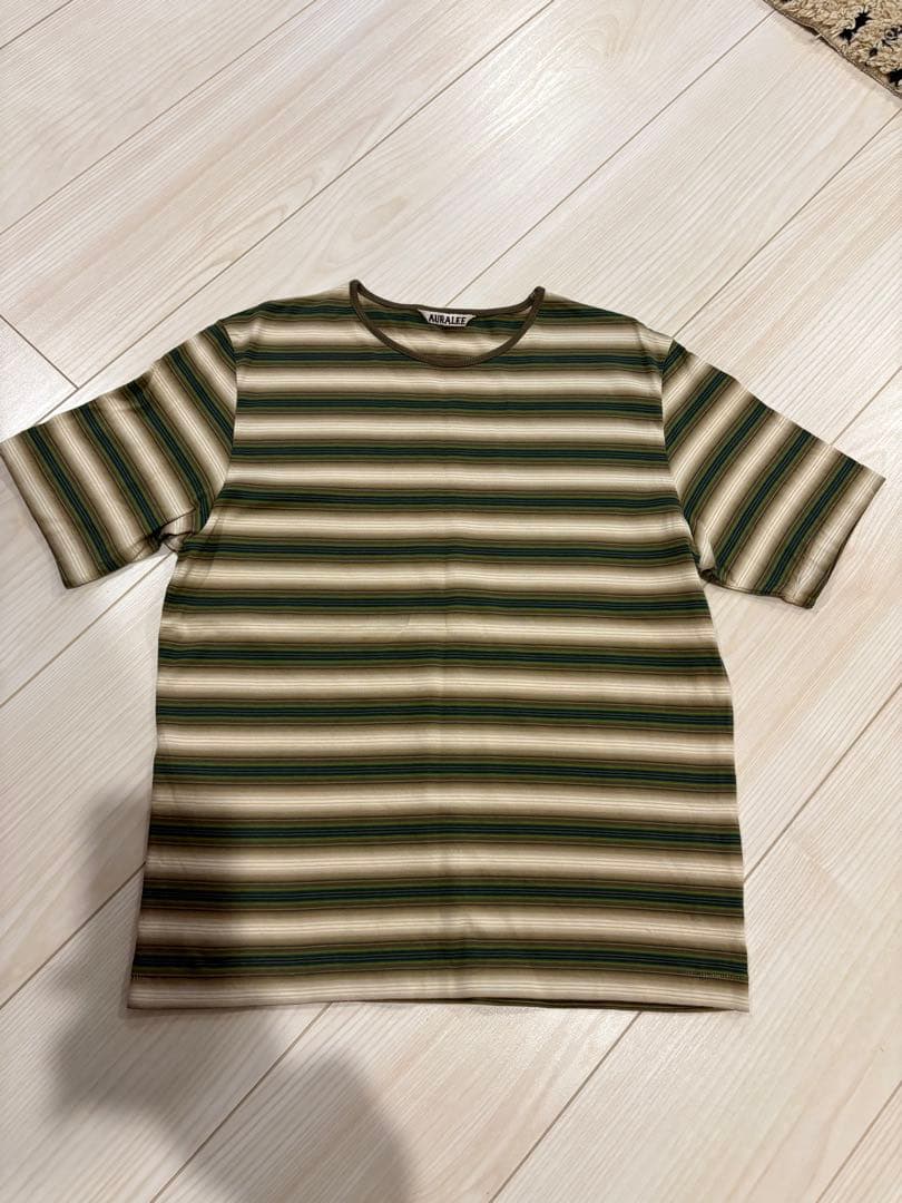 AURALEE オーラリーGRADIENT STRIPE JERSEY TEE