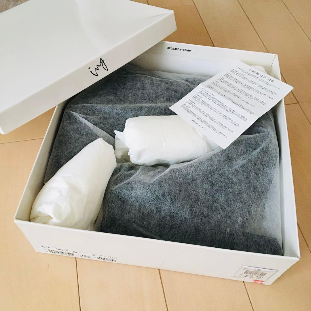 ing イング　レースアップ　本革ブーツ　ブラック