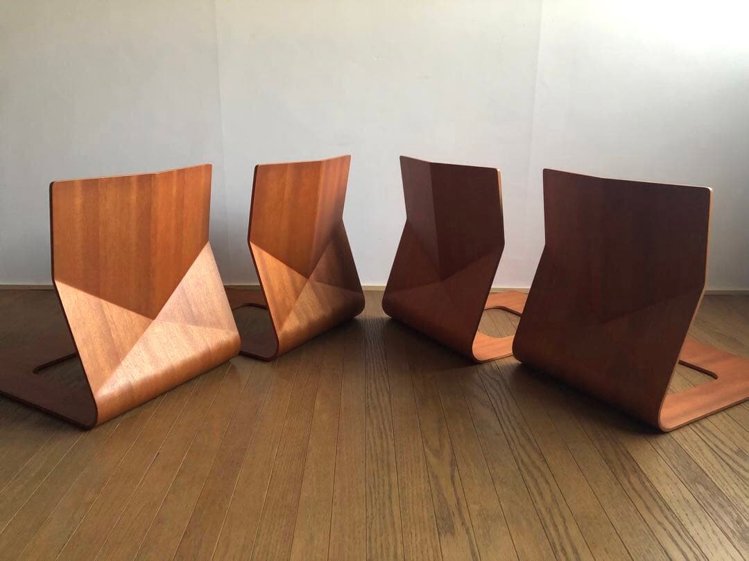 天童木工 プライウッド 座椅子 4脚セット 和家具 ペリアン ジャパニーズモダン