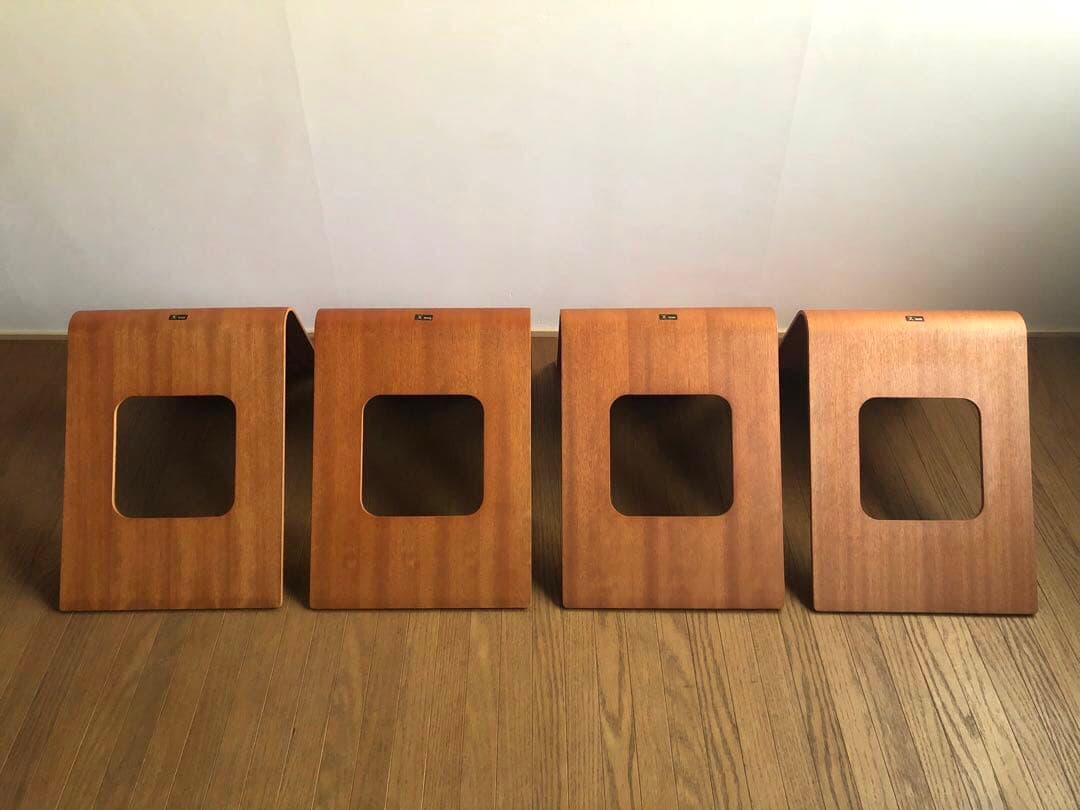 天童木工 プライウッド 座椅子 4脚セット 和家具 ペリアン ジャパニーズモダン