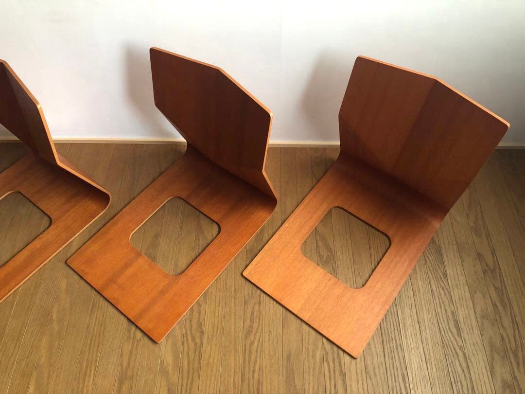 天童木工 プライウッド 座椅子 4脚セット 和家具 ペリアン ジャパニーズモダン