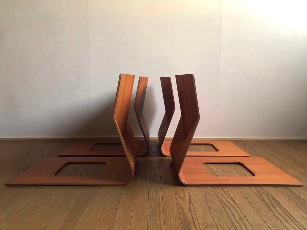 天童木工 プライウッド 座椅子 4脚セット 和家具 ペリアン ジャパニーズモダン