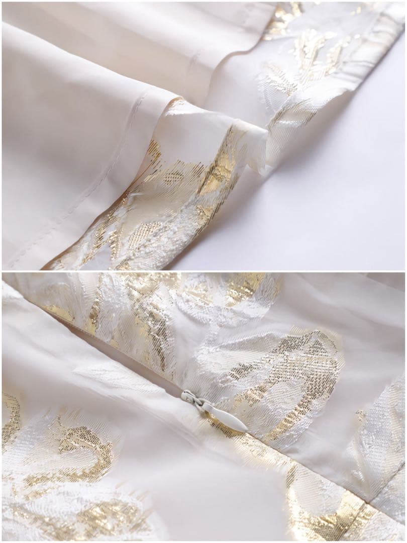 オーガンジーフラワー刺繍ワンピース・M