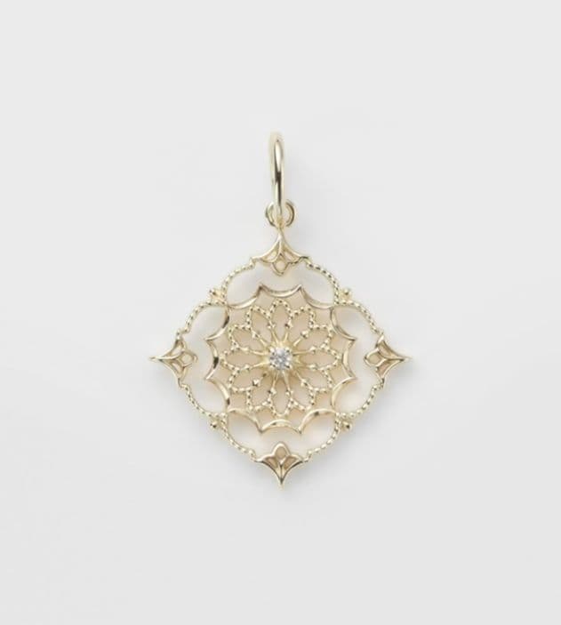 販売証明書有り☆agete K10 ダイヤモンドチャーム