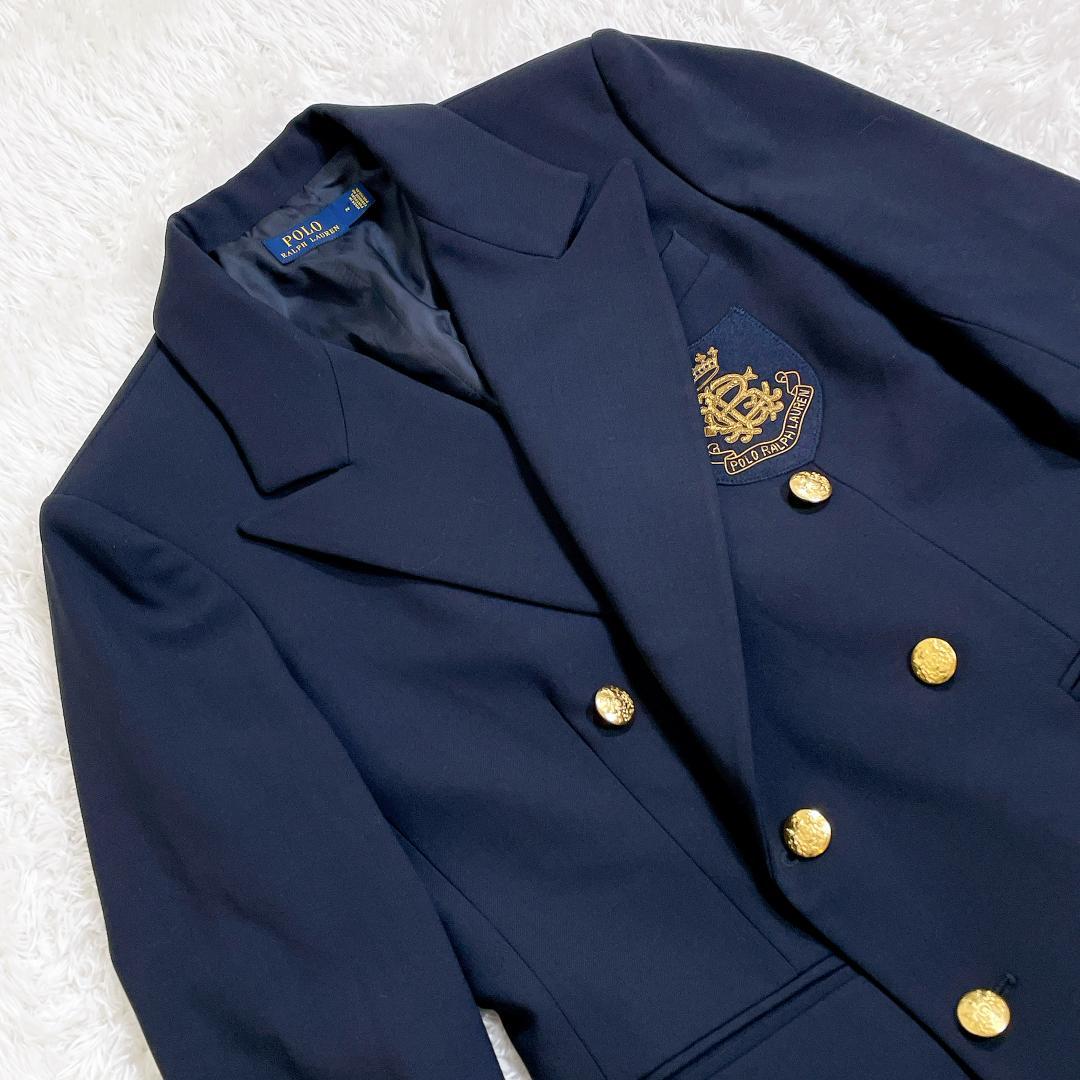 極美品✨ポロラルフローレン レディース ダブルブレステッドクレストブレザー M