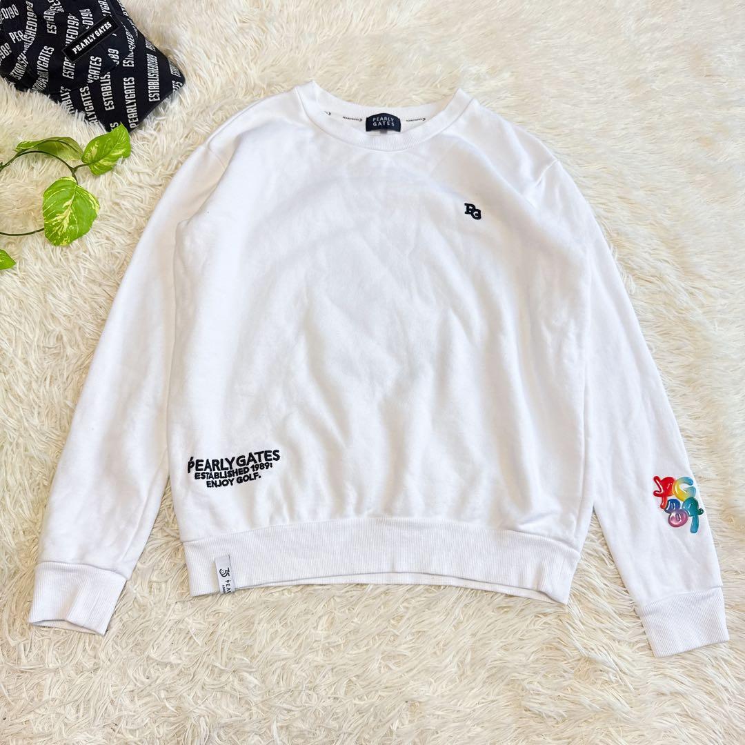 【パーリーゲイツ】限定品 トレーナー ホワイト 2サイズ レディース