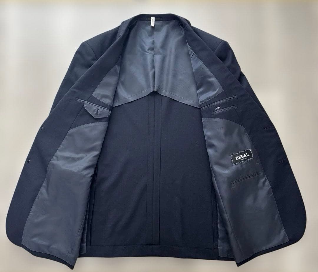 リーガル 形状記憶スーツ セットアップスーツ シンプル紺　大きいサイズ　BE7