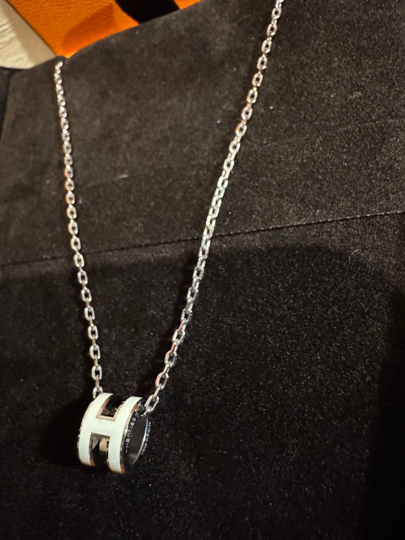 るみ‪☆HERMES ネックレス ピアス ミニ ポップH ホワイト