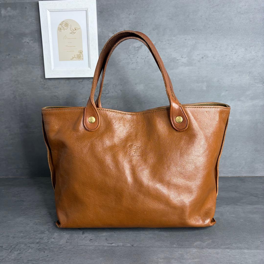 【美品】IL BISONTE イルビゾンテ ハンドバッグ 本革 オールレザー