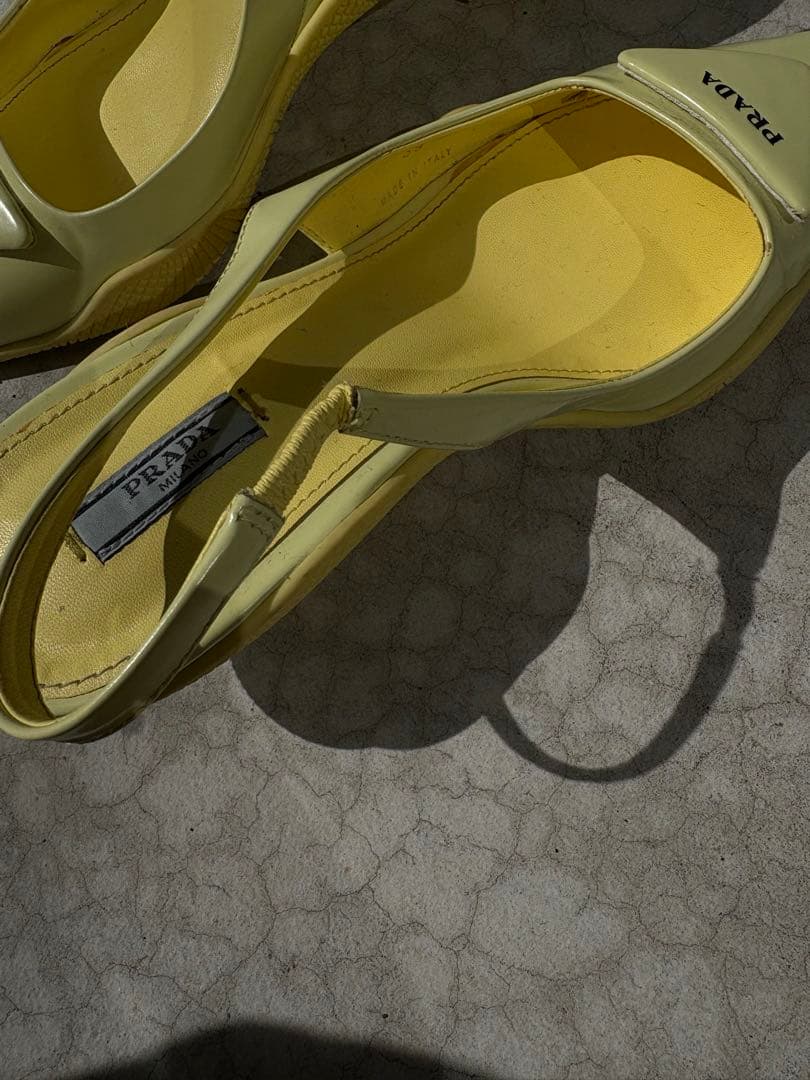 PRADA イエロー ミュール ローヒール
