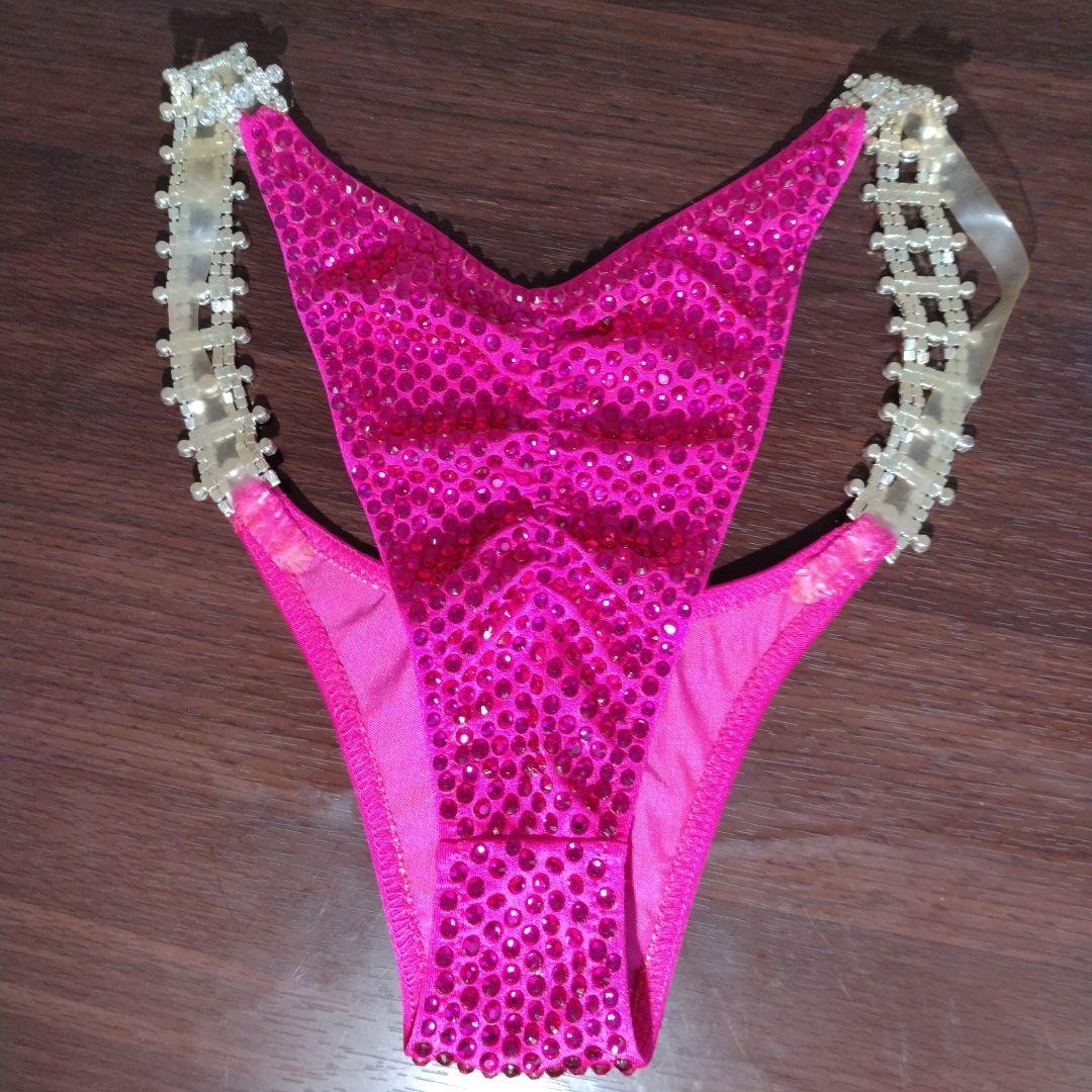 コンテストビキニ　4点セットピアス2種とブレスレット 　パッションピンク