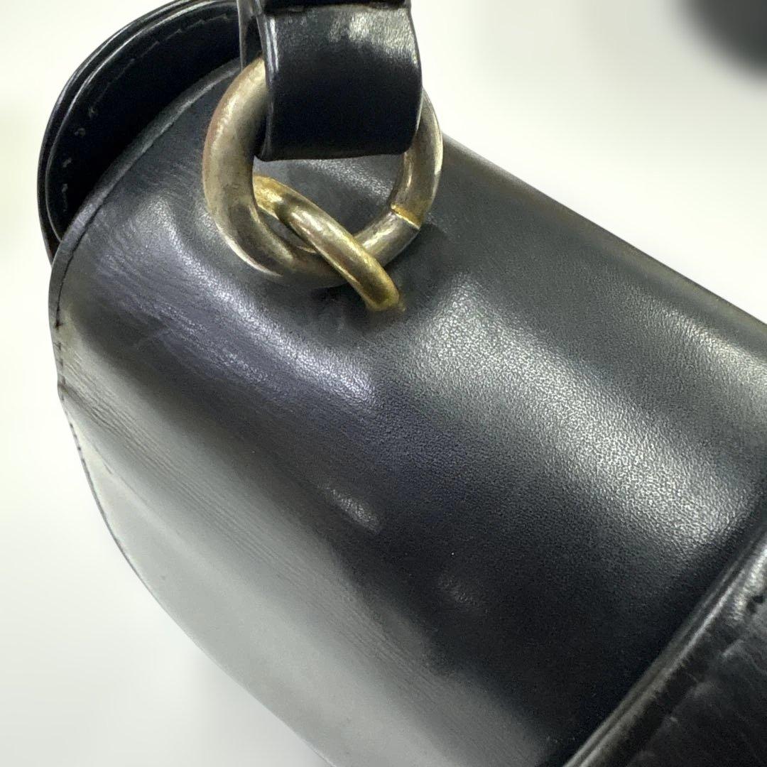 オールドGUCCI ブラックレザー ハンドバッグ