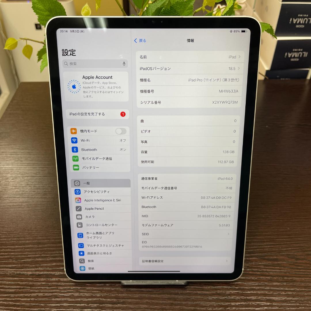 iPad Pro 11インチ（第3世代) Wi-Fi + Cellularモデル