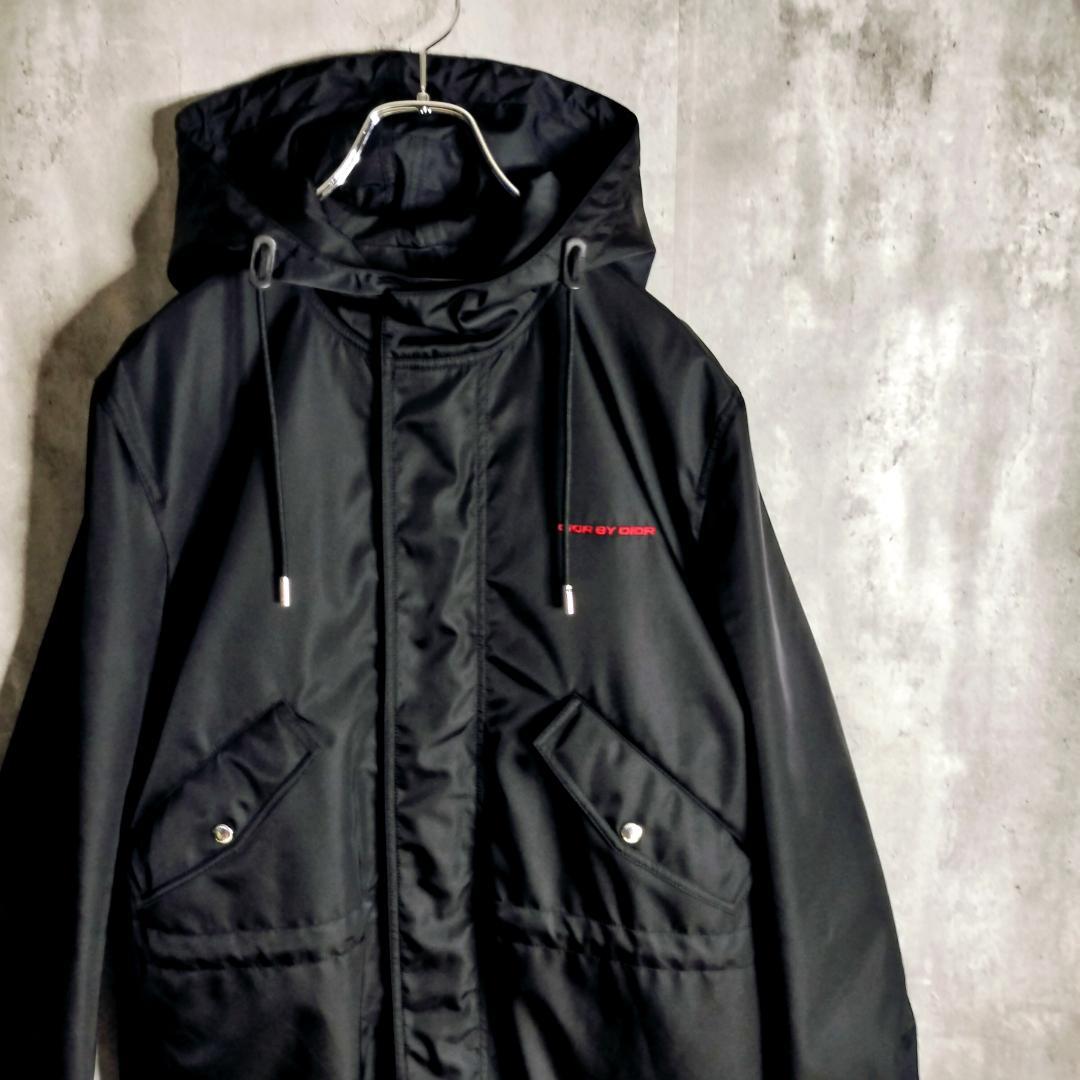 【美品・クリス期】ディオールオム モッズコート サークルロゴ刺繍 48 L 黒