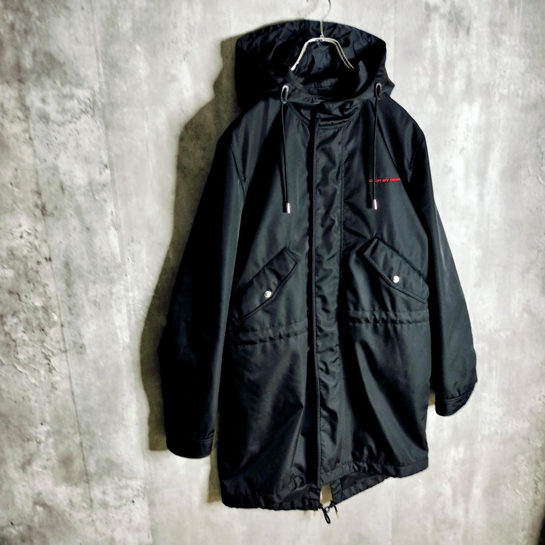 【美品・クリス期】ディオールオム モッズコート サークルロゴ刺繍 48 L 黒