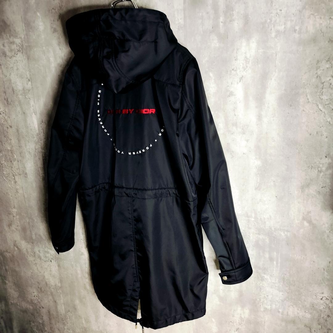 【美品・クリス期】ディオールオム モッズコート サークルロゴ刺繍 48 L 黒