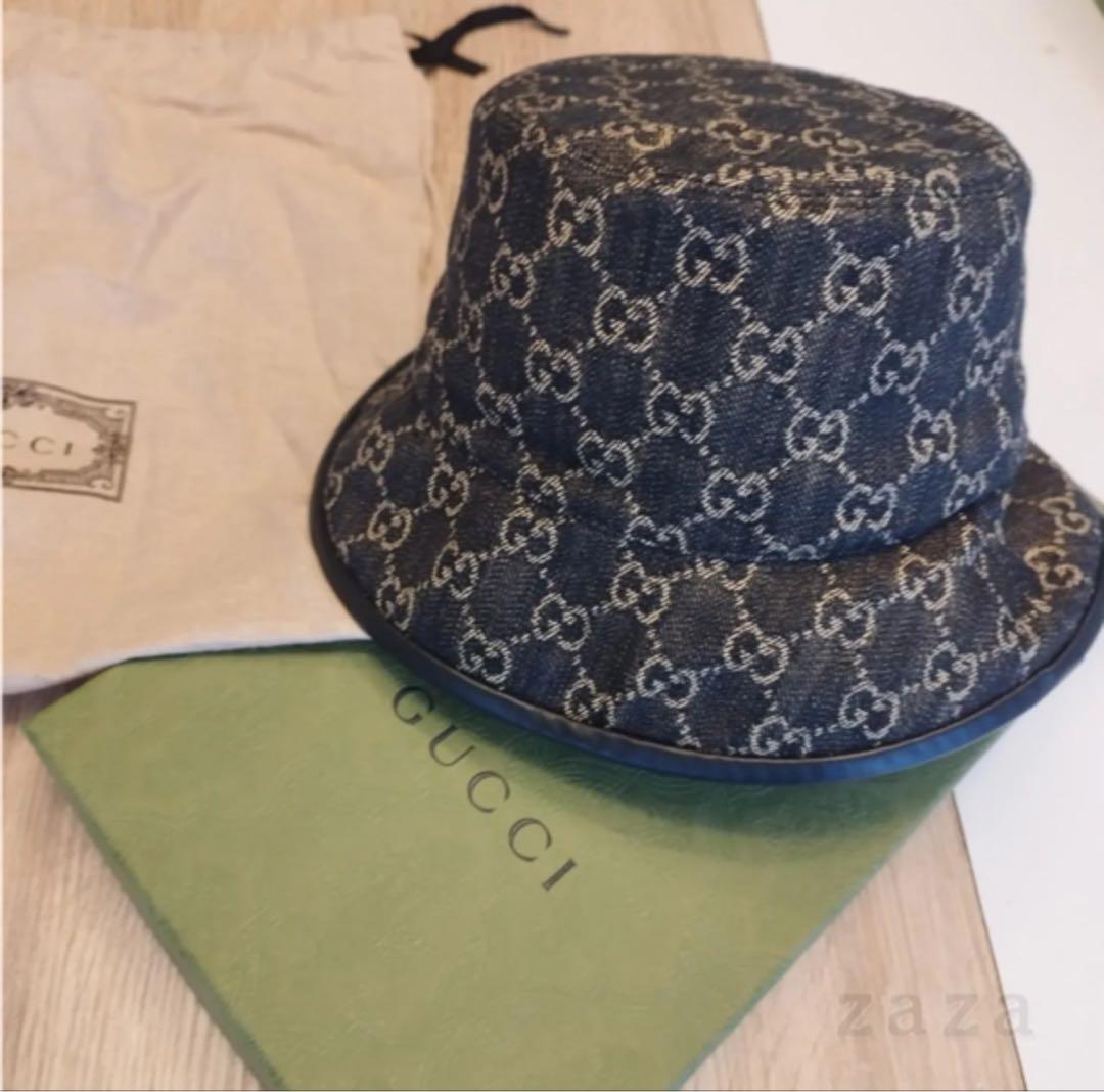 GUCCI GGパターン バケットハット ネイビー