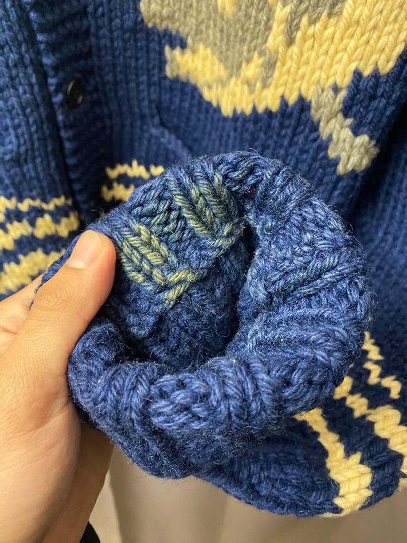 50s 60s 魚柄 フィッシュ カウチンセーター ボタン レア ヴィンテージ