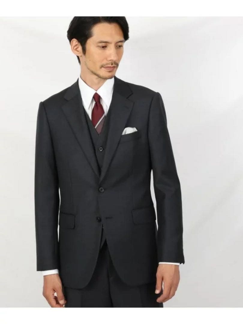 ※特典2点！ スリーピース スーツ ダークグレー タケオキクチ