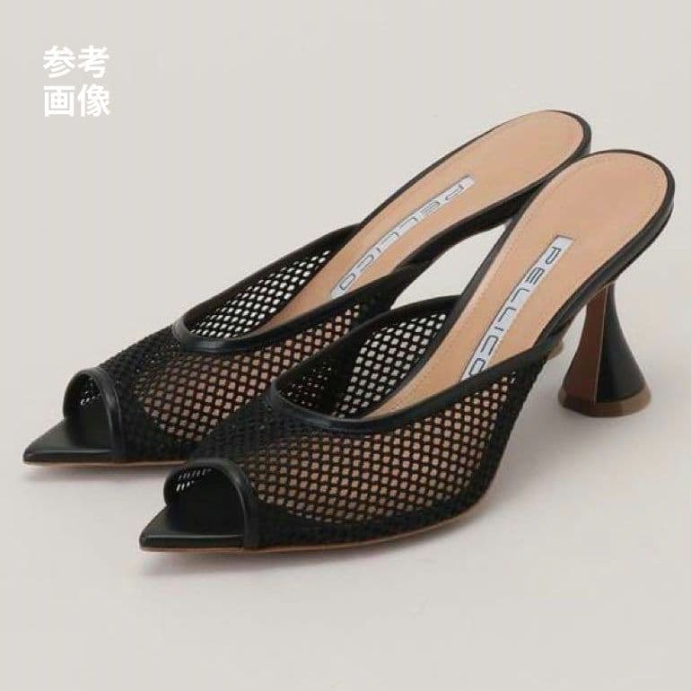 希少サイズ35【未使用極美品】ペリーコ メッシュサンダル／ミュール フレアヒール