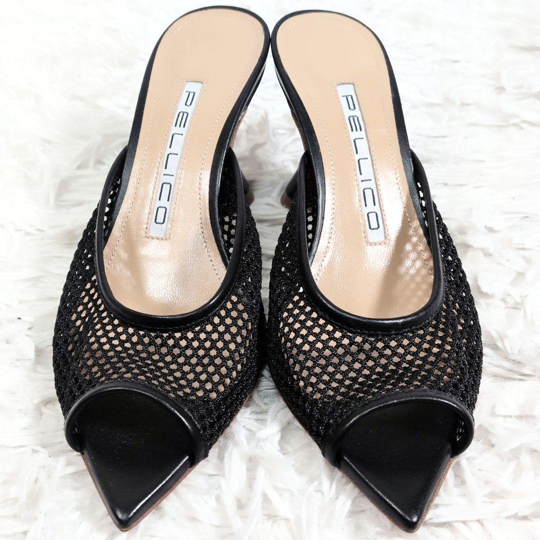 希少サイズ35【未使用極美品】ペリーコ メッシュサンダル／ミュール フレアヒール