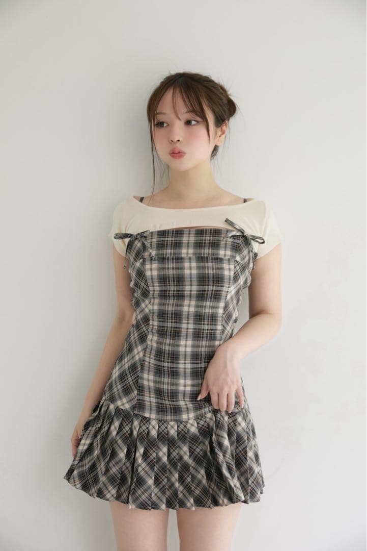 ワンピース andmary andmary karen check mini dress