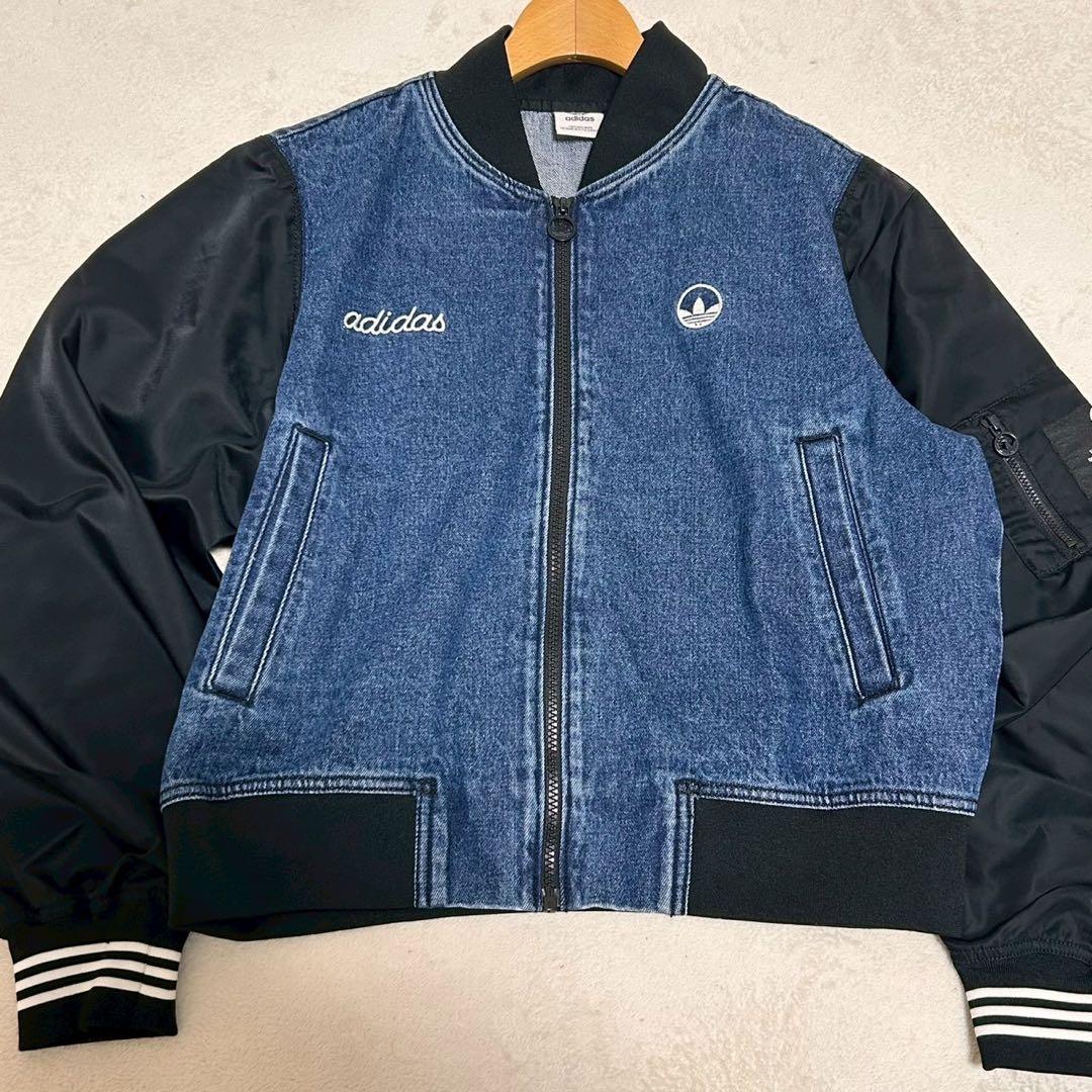 アディダス カレッジデニムジャケット M デニム ブルゾン レディース