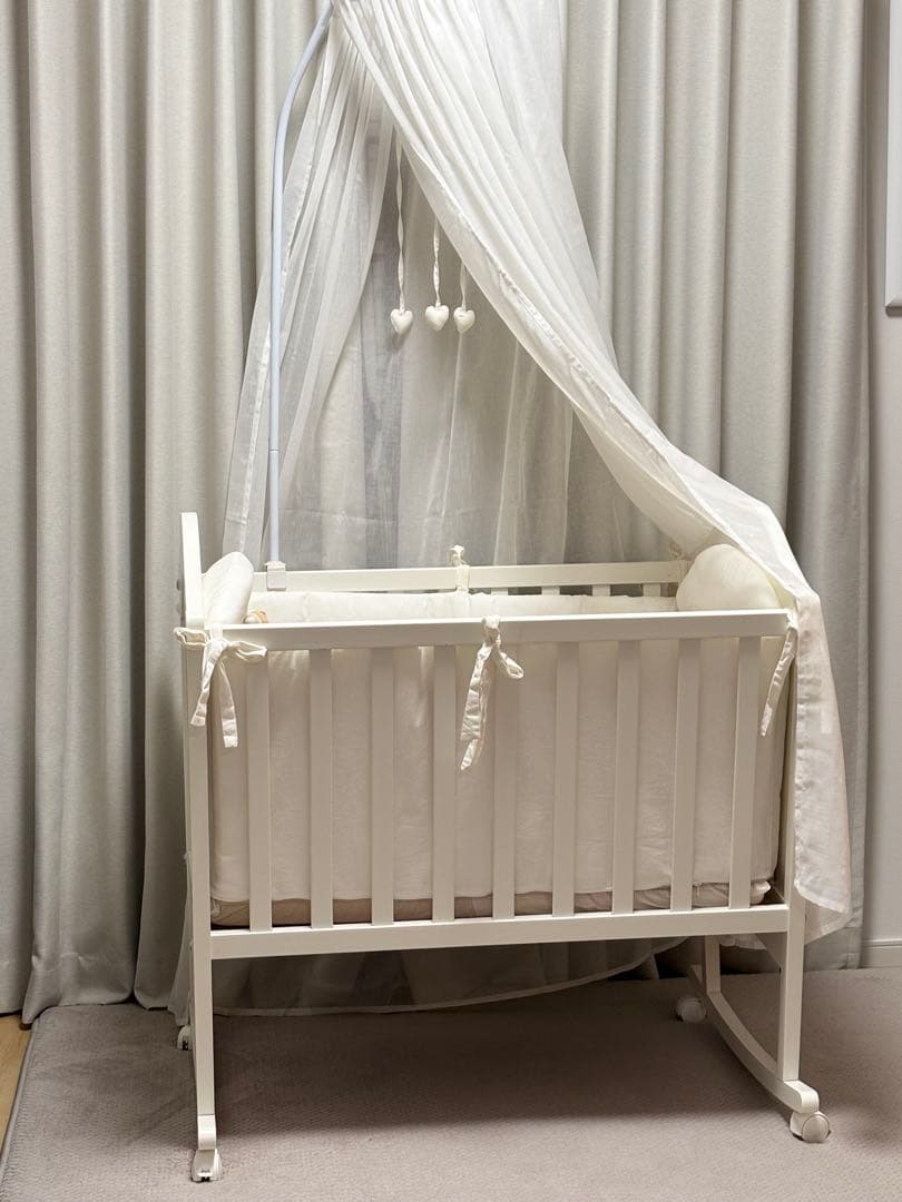 【SALE】nanan インポートブランドミニベッド　天蓋付きベビーベッド