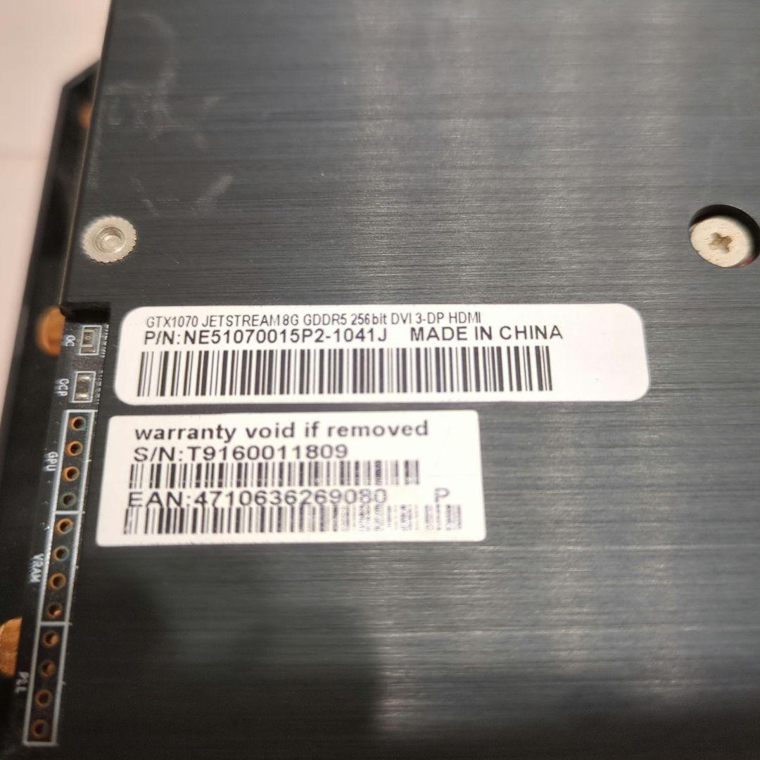 PALIT GTX1070 8GB　動作未確認