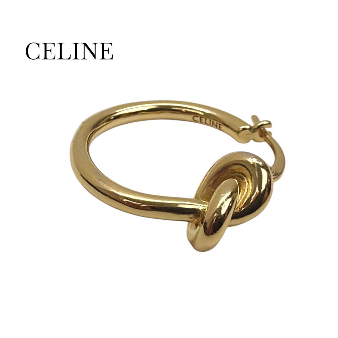 CELINE セリーヌ フープピアス ノット 片耳 FCA2202 ゴールド
