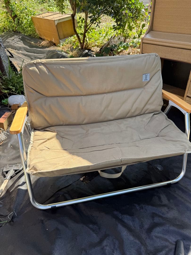 DOD グッドラックソファ ベージュ 2人掛け 折りたたみチェア キャンプ