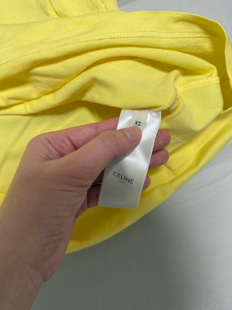 nachan CELINE イエロー ロゴ Tシャツ 半袖