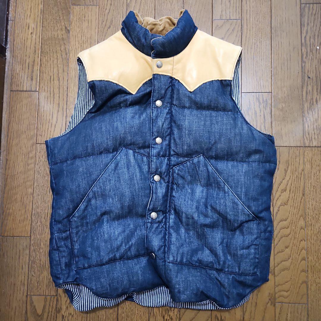 SUGAR CANE ダウンベスト デニムレザー