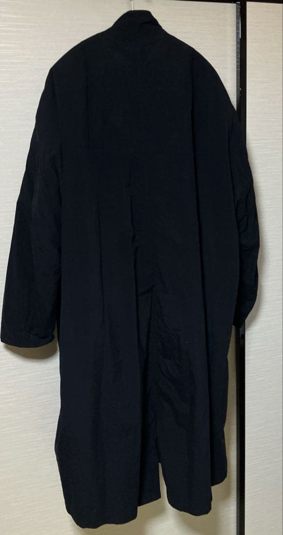 FIRMUMナイロンタッサーガーメントダイスタンドカラーコートBLACK