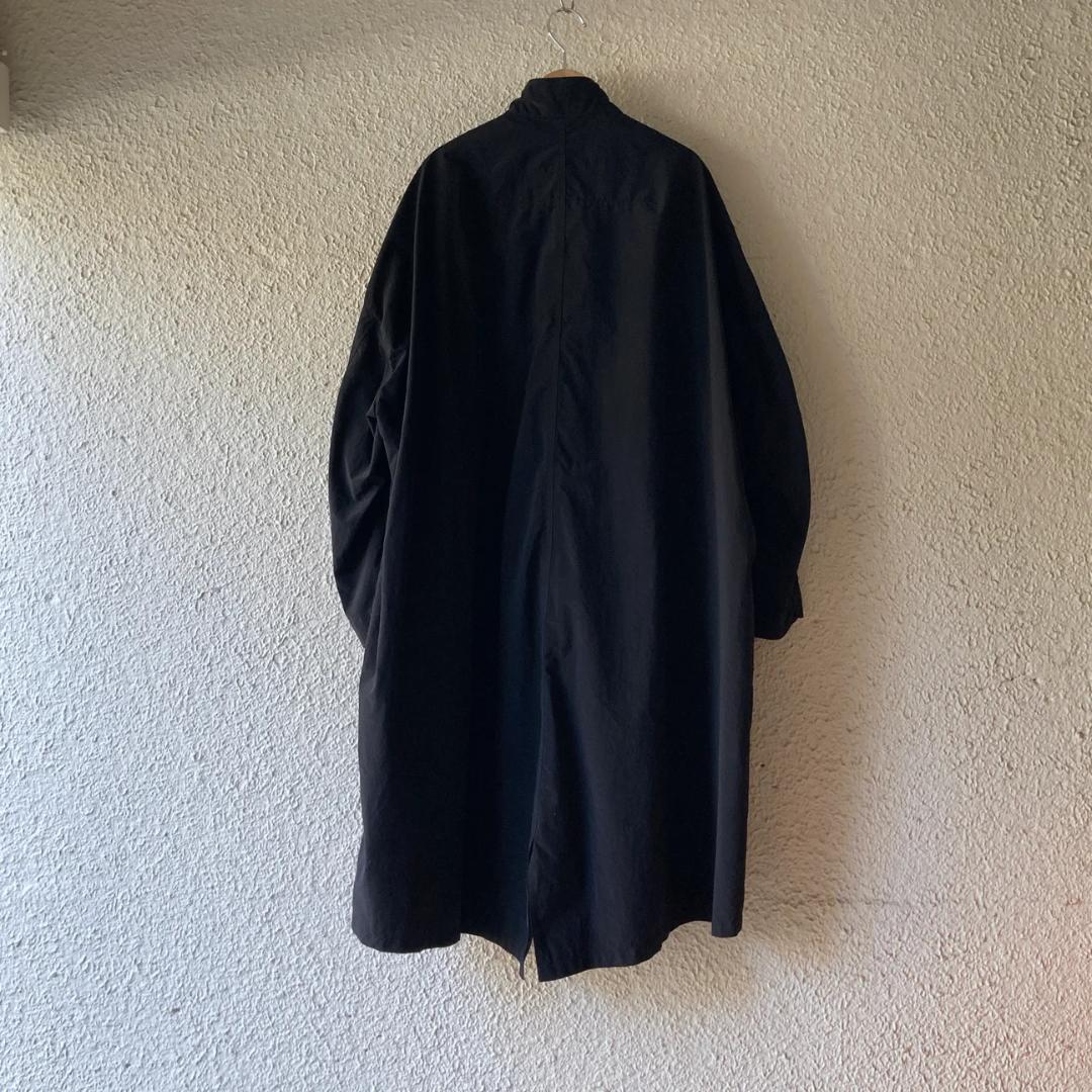FIRMUMナイロンタッサーガーメントダイスタンドカラーコートBLACK