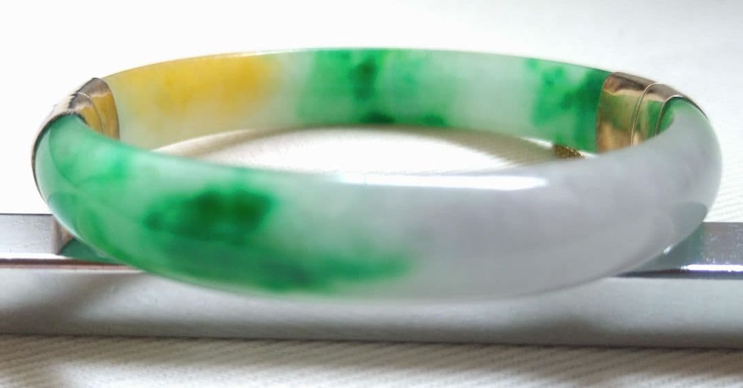 ジ*ー様 開閉式バングル チェーン付き 14Kゴールド