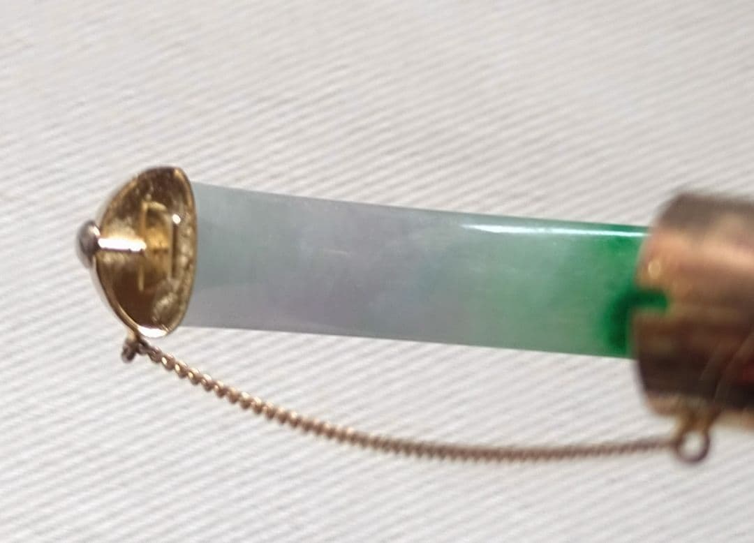 ジ*ー様 開閉式バングル チェーン付き 14Kゴールド