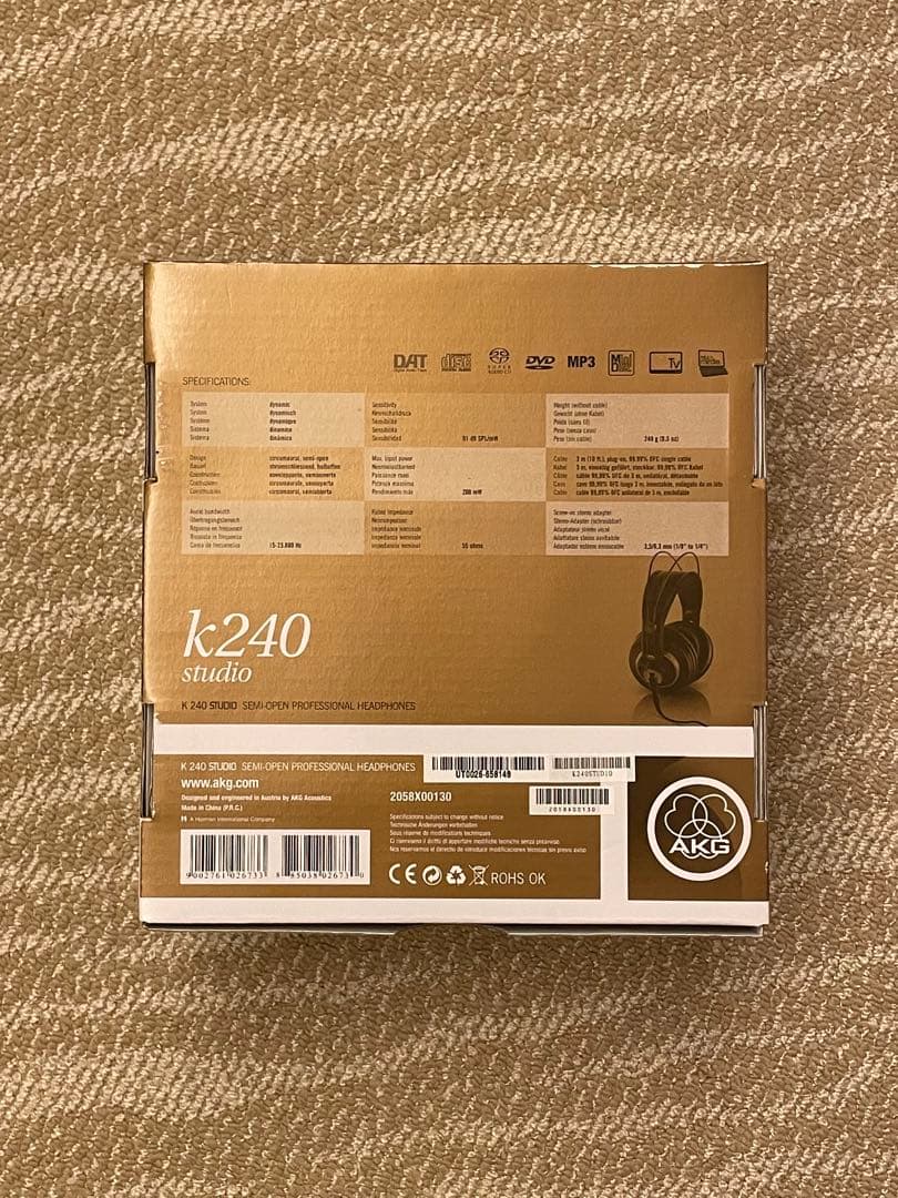 AKG K240 Studio＋Belden88761ヘッドホン用ケーブル