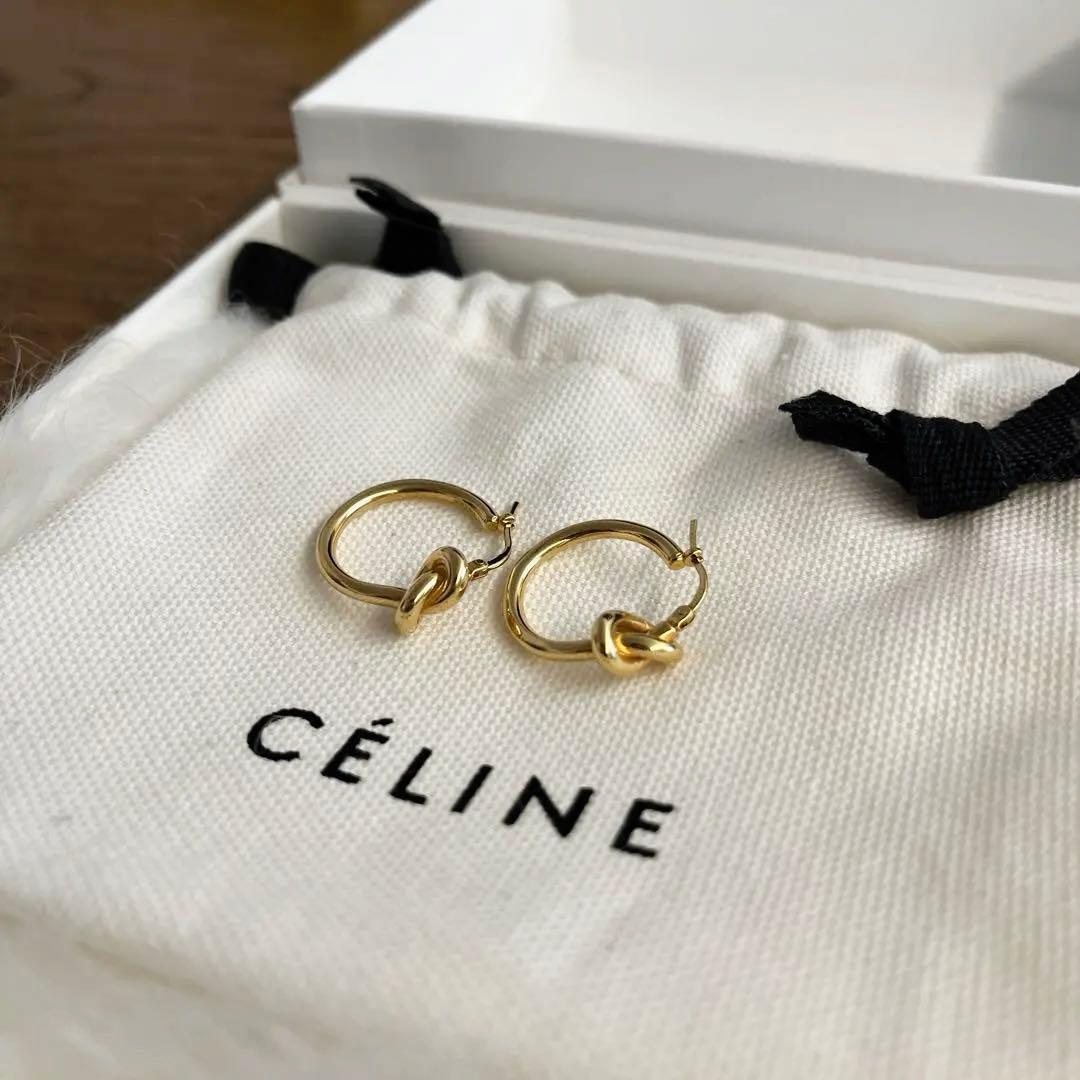 CELINE ノット スモールフープ ピアス
